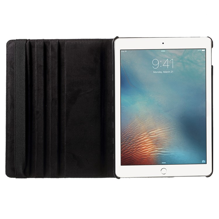 Polka Dots Rotary Stand Leather Case for iPad Pro 9.7 - Black-7