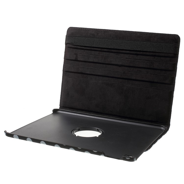 Polka Dots Rotary Stand Leather Case for iPad Pro 9.7 - Black-8