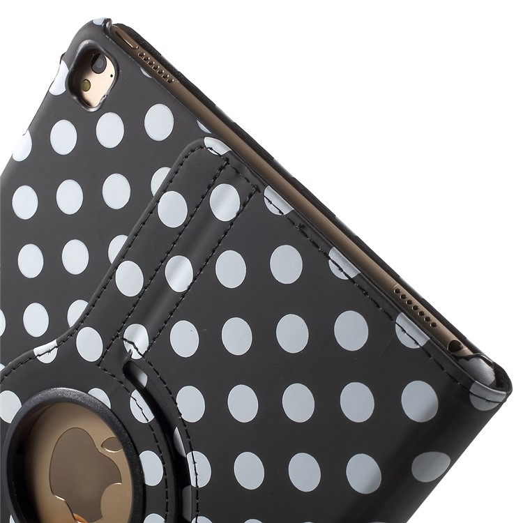 Polka Dots Rotary Stand Leather Case for iPad Pro 9.7 - Black-9