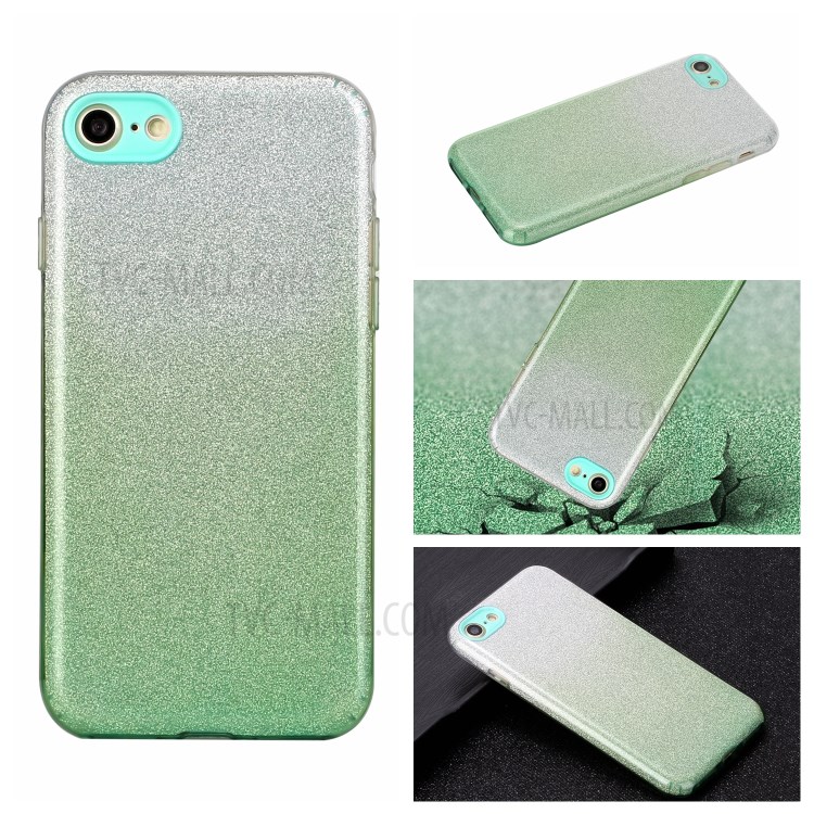 Gradient Color TPU + PC Hybrid Phone Cover Shell for iPhone 8 / 7 / SE (2nd Generation) - Green-5