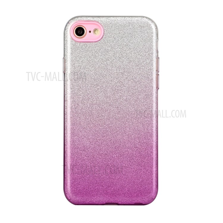Gradient Color TPU + PC Hybrid Phone Cover Shell for iPhone 8 / 7 / SE (2nd Generation) - Purple-1