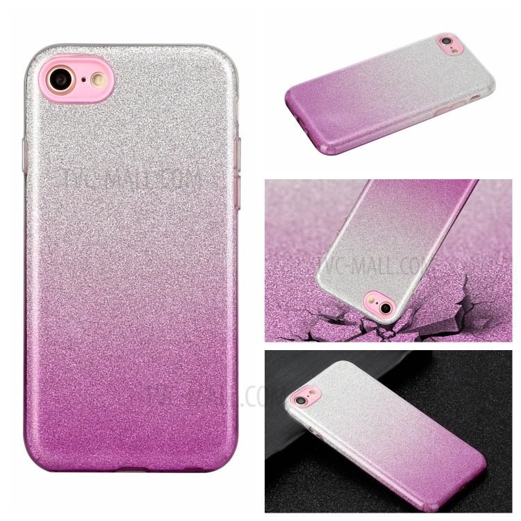 Gradient Color TPU + PC Hybrid Phone Cover Shell for iPhone 8 / 7 / SE (2nd Generation) - Purple-5