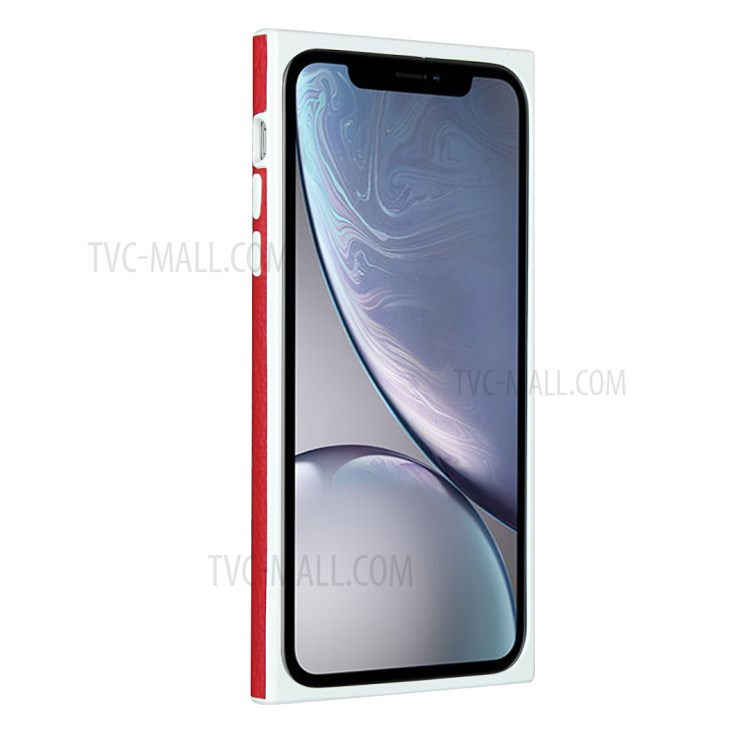 Litchi Skin Genuine Leather Coated TPU Phone Cover for iPhone XR 6.1 inch - Red-4