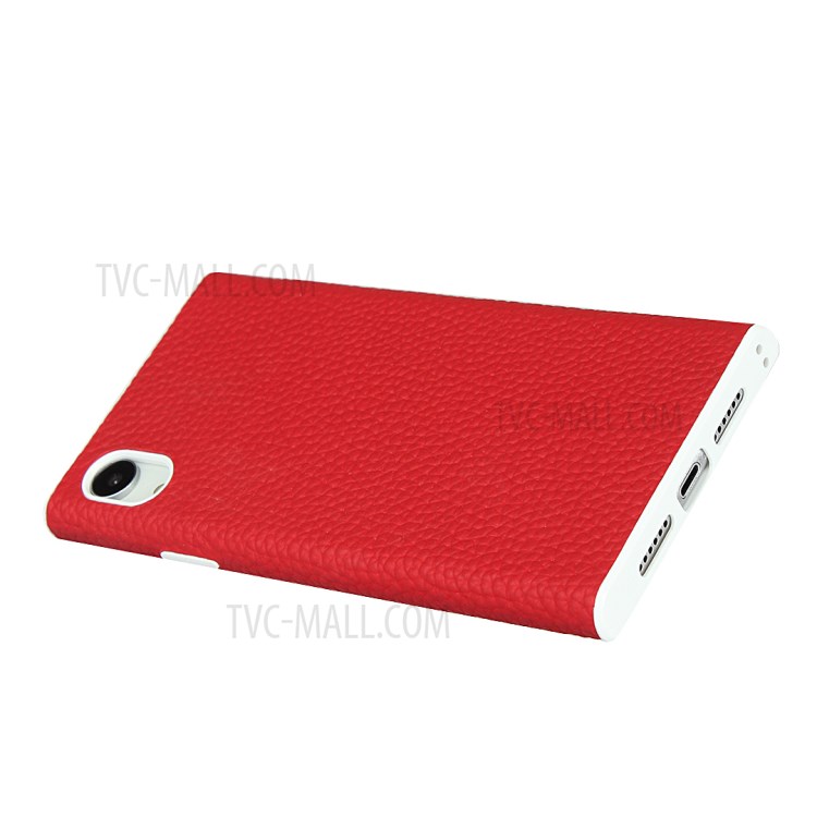 Litchi Skin Genuine Leather Coated TPU Phone Cover for iPhone XR 6.1 inch - Red-6