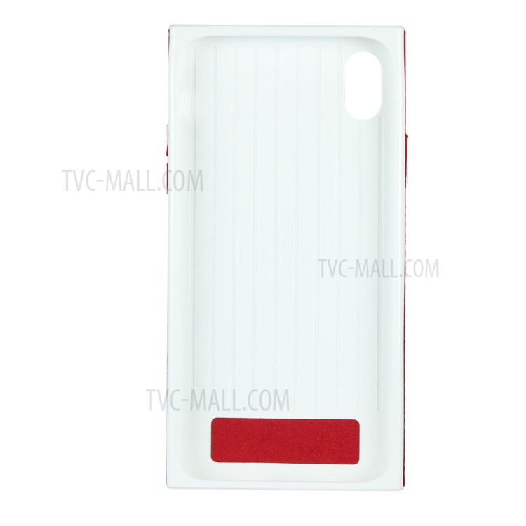 Litchi Skin Genuine Leather Coated TPU Phone Cover for iPhone XR 6.1 inch - Red-8