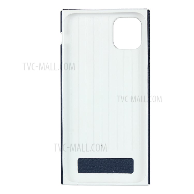 Litchi Skin Genuine Leather Coated TPU Phone Shell for iPhone 11 Pro Max 6.5 inch - Blue-7