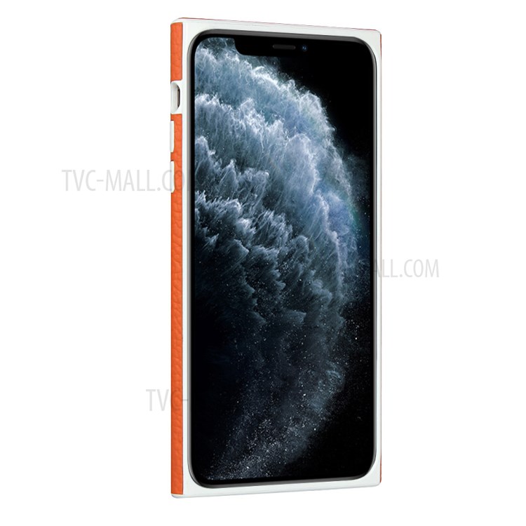 Litchi Skin Genuine Leather Coated TPU Phone Shell for iPhone 11 Pro Max 6.5 inch - Orange-4