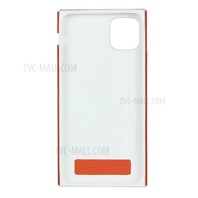 Litchi Skin Genuine Leather Coated TPU Phone Shell for iPhone 11 Pro Max 6.5 inch - Orange-7