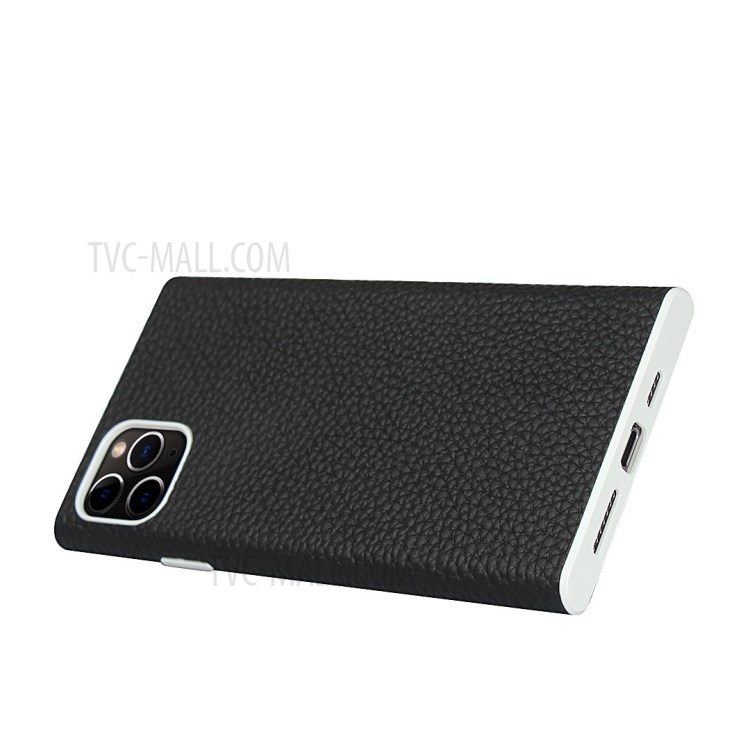 Litchi Skin Genuine Leather Coated TPU Phone Casing for iPhone 11 Pro 5.8 inch - Black-6