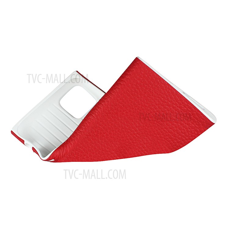 Litchi Skin Genuine Leather Coated TPU Protective Case for iPhone 11 6.1 inch - Red-5