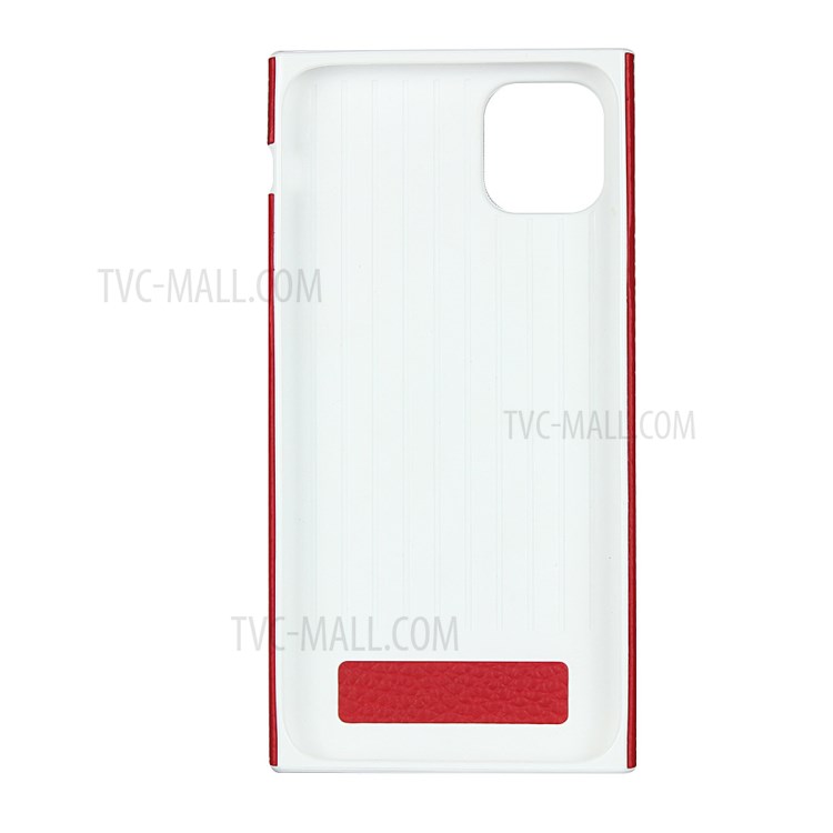 Litchi Skin Genuine Leather Coated TPU Protective Case for iPhone 11 6.1 inch - Red-6