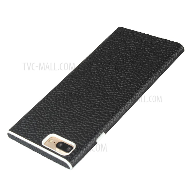 Litchi Skin Genuine Leather Coated TPU Shell for iPhone 7 Plus/8 Plus 5.5 inch - Black-5