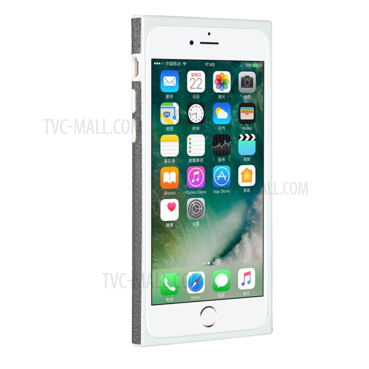Litchi Skin Genuine Leather Coated TPU Shell for iPhone 7 Plus/8 Plus 5.5 inch - Grey-4