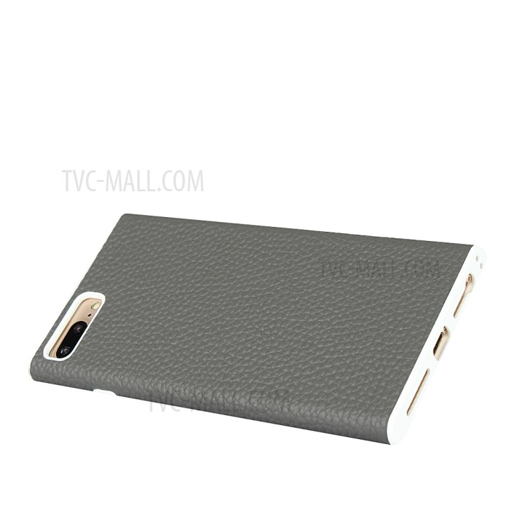 Litchi Skin Genuine Leather Coated TPU Shell for iPhone 7 Plus/8 Plus 5.5 inch - Grey-6