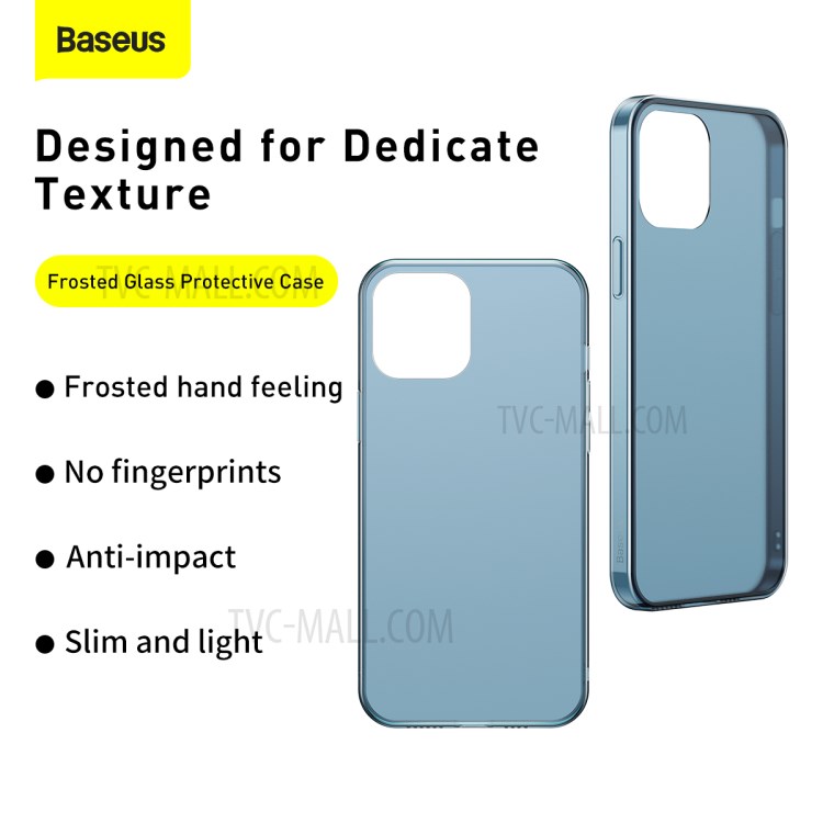 BASEUS Matte Skin Tempered Glass+TPU Shell for iPhone 12 Pro Max 6.7 inch - Dark Green-7