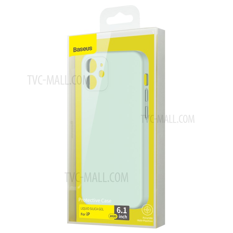 BASEUS CW-YMS Liquid Silicone Protective Cover for iPhone 12 - Light Green-12