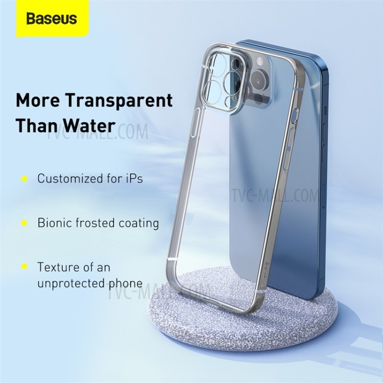 BASEUS Anti-fall Plating TPU Case for iPhone 12 Pro Max 6.7 inch - Grey-3