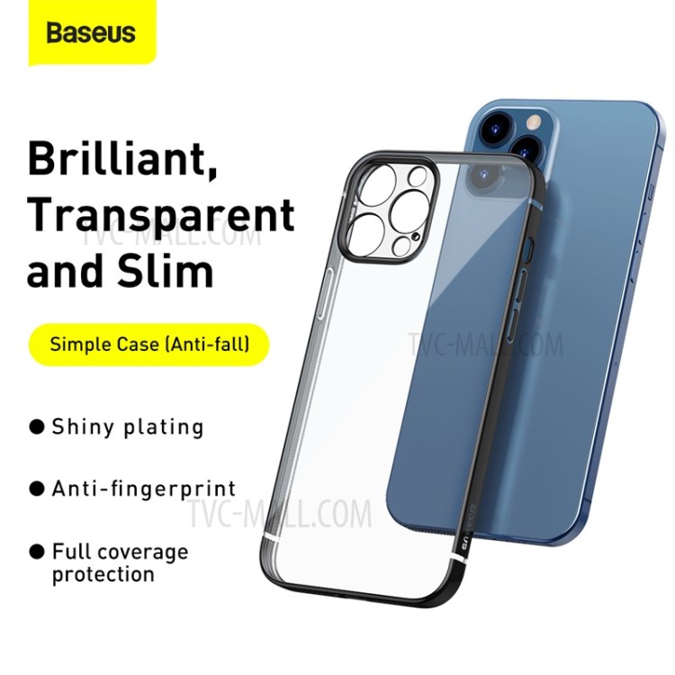 BASEUS Anti-fall Plating TPU Case for iPhone 12 Pro Max 6.7 inch - Black-2