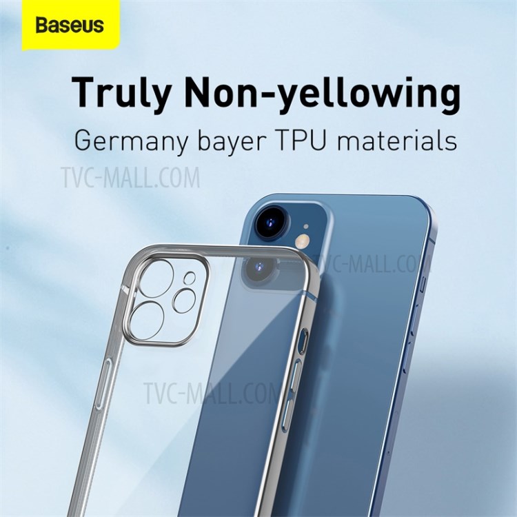 BASEUS Anti-fall Plating TPU Phone Case for iPhone 12 Max 6.1 inch - Grey-5