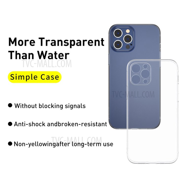 BASEUS Simple Case Clear TPU Cover for iPhone 12 Pro Max 6.7 inch - Transparent-2