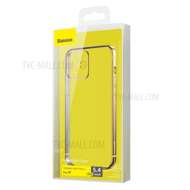 BASEUS Anti-fall Plating TPU Case Cover for iPhone 12 mini - Gold-13