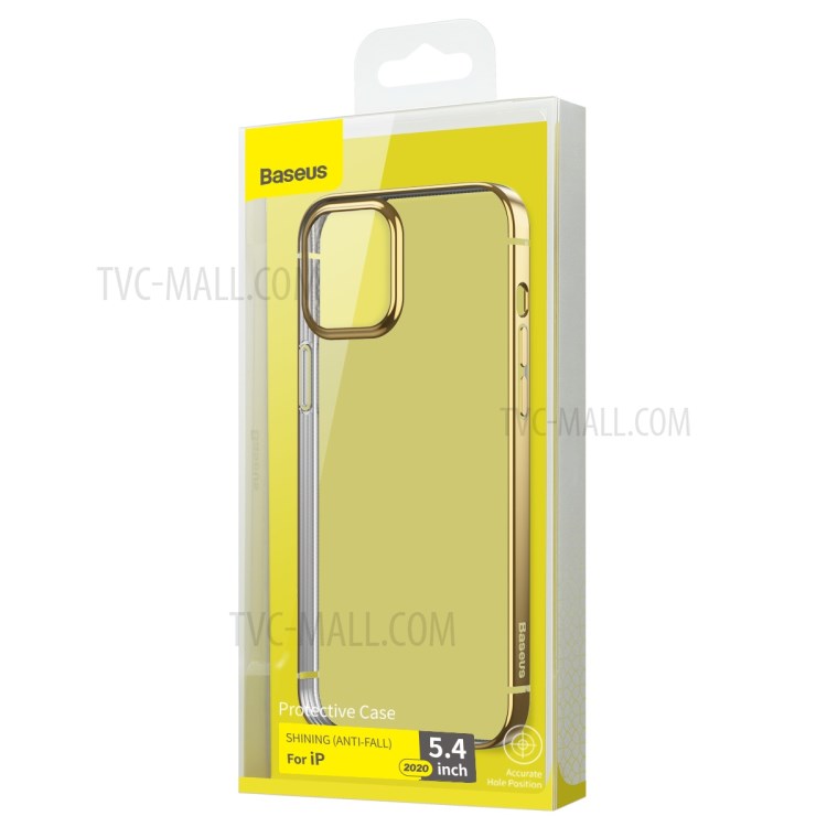 BASEUS Anti-fall Plating TPU Case Cover for iPhone 12 mini - Gold-16