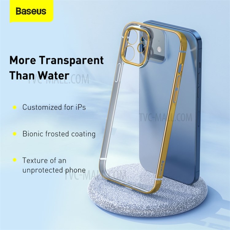 BASEUS Anti-fall Plating TPU Case Cover for iPhone 12 mini - Gold-2