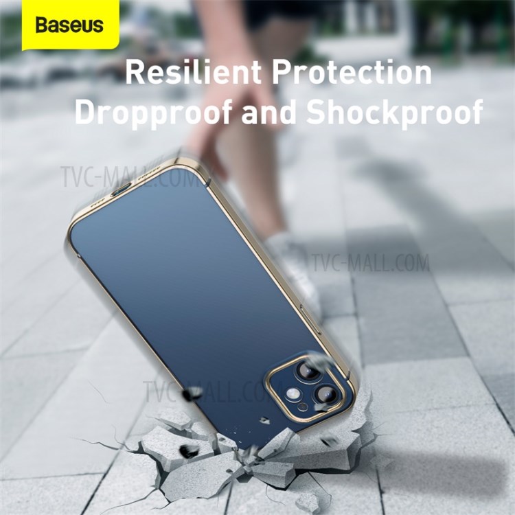 BASEUS Anti-fall Plating TPU Case Cover for iPhone 12 mini - Gold-5