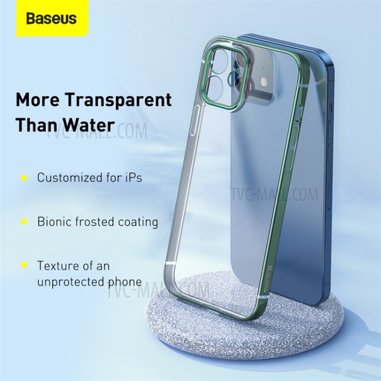 BASEUS Anti-fall Plating TPU Case Cover for iPhone 12 mini - Green-3