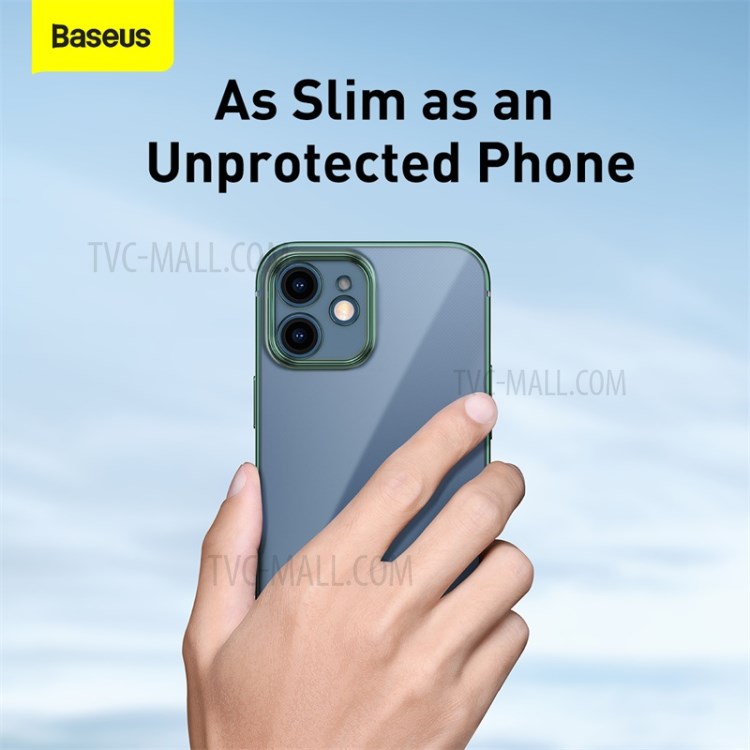 BASEUS Anti-fall Plating TPU Case Cover for iPhone 12 mini - Green-4