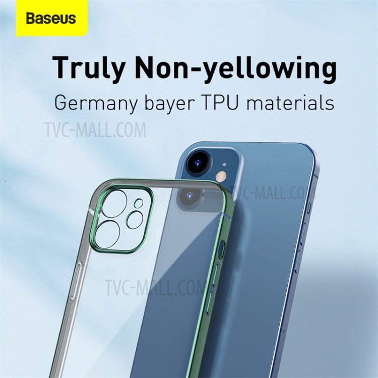 BASEUS Anti-fall Plating TPU Case Cover for iPhone 12 mini - Green-5