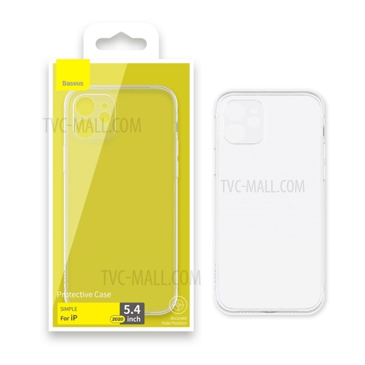 BASEUS Simple Case Clear TPU Cell Phone Cover for iPhone 12 5.4 inch - Transparent-14