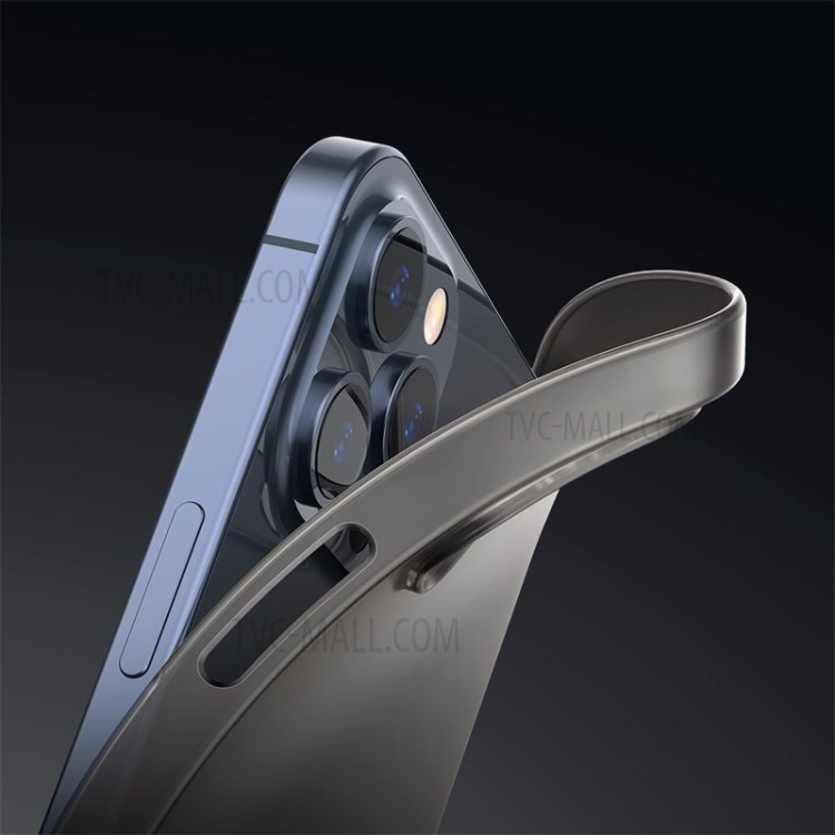 BASEUS Wing Series Ultra-thin Matte PP Phone Shell for iPhone 12 Pro 6.1 inch - Transparent Black-8