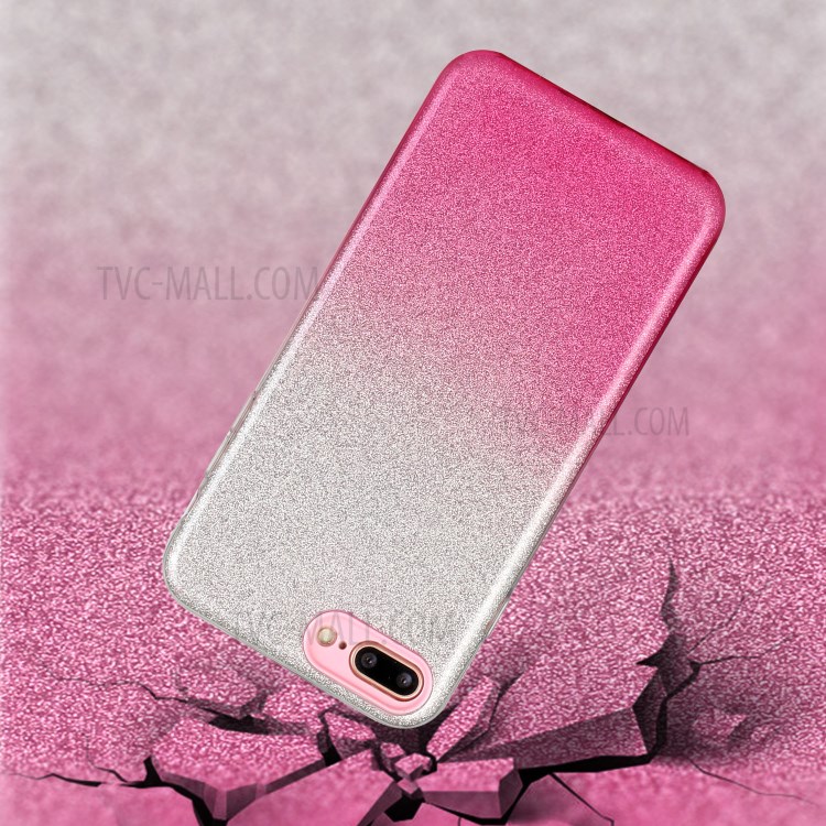 Gradient Color Glittery Powder PC+TPU Hybrid Case for iPhone 8 Plus/7 Plus 5.5 inch - Pink-3