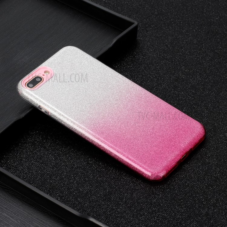 Gradient Color Glittery Powder PC+TPU Hybrid Case for iPhone 8 Plus/7 Plus 5.5 inch - Pink-4