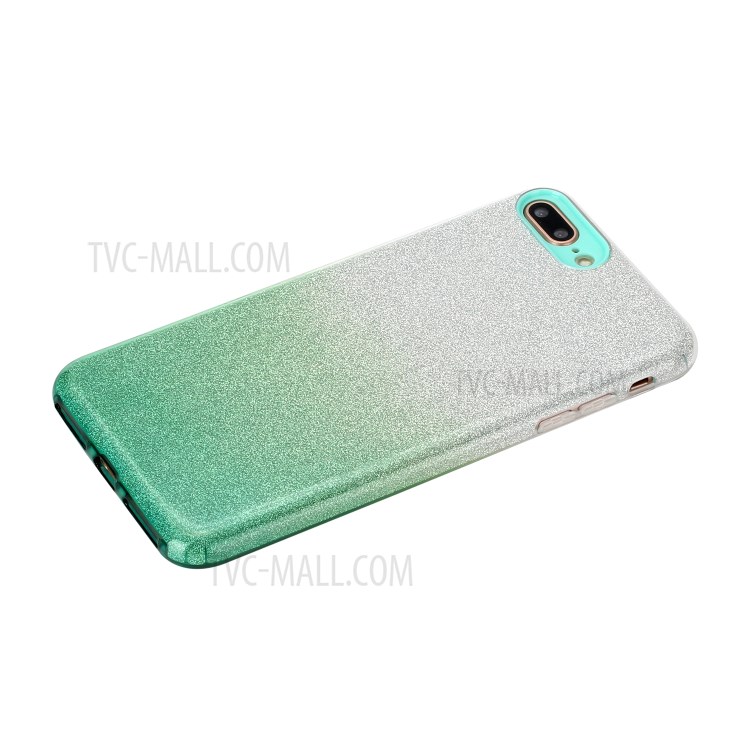 Gradient Color Glittery Powder PC+TPU Hybrid Case for iPhone 8 Plus/7 Plus 5.5 inch - Green-2