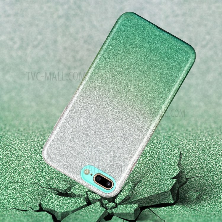 Gradient Color Glittery Powder PC+TPU Hybrid Case for iPhone 8 Plus/7 Plus 5.5 inch - Green-3