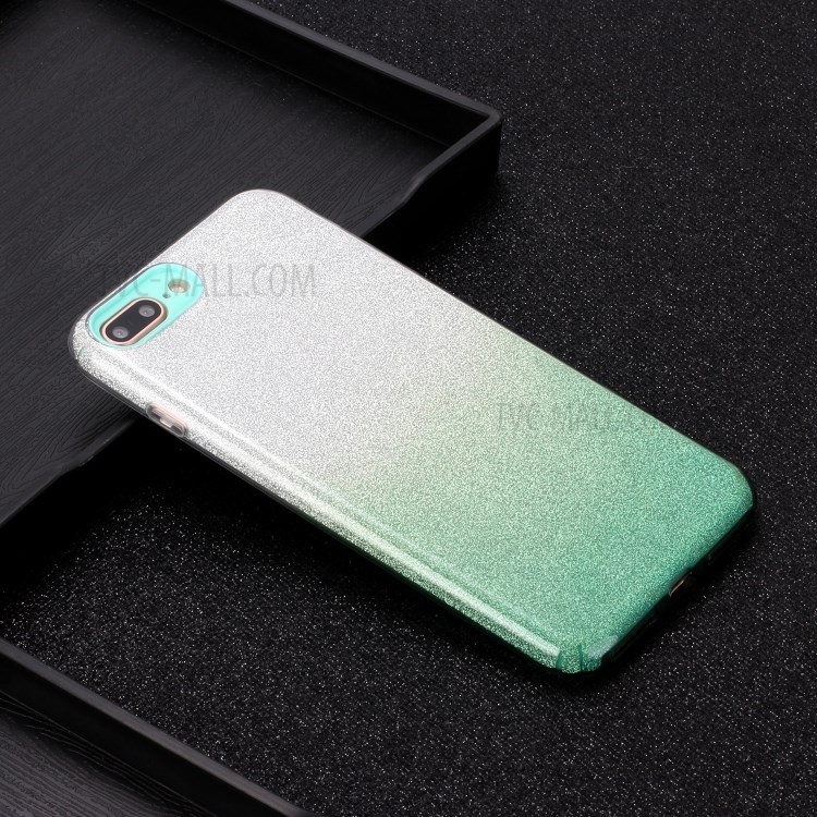 Gradient Color Glittery Powder PC+TPU Hybrid Case for iPhone 8 Plus/7 Plus 5.5 inch - Green-4