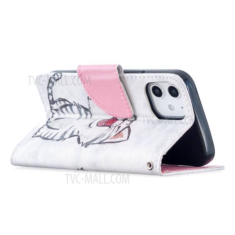 Pattern Printing Leather Wallet Case for iPhone 12 Pro Max 6.7 inch - Happy Cat-5