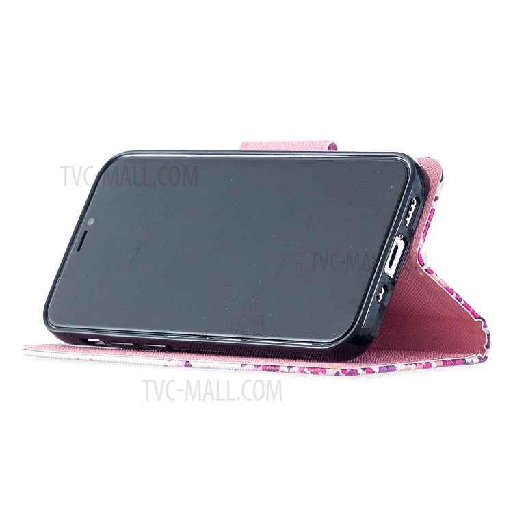 Pattern Printing Leather Wallet Case for iPhone 12 Pro Max 6.7 inch - Hearts-6