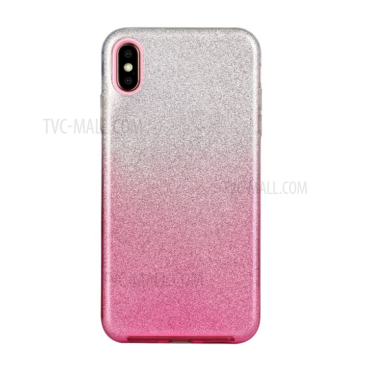 Gradient Color TPU + PC Hybrid Phone Cover Shell for iPhone X / iPhone XS 5.8-inch - Pink-1