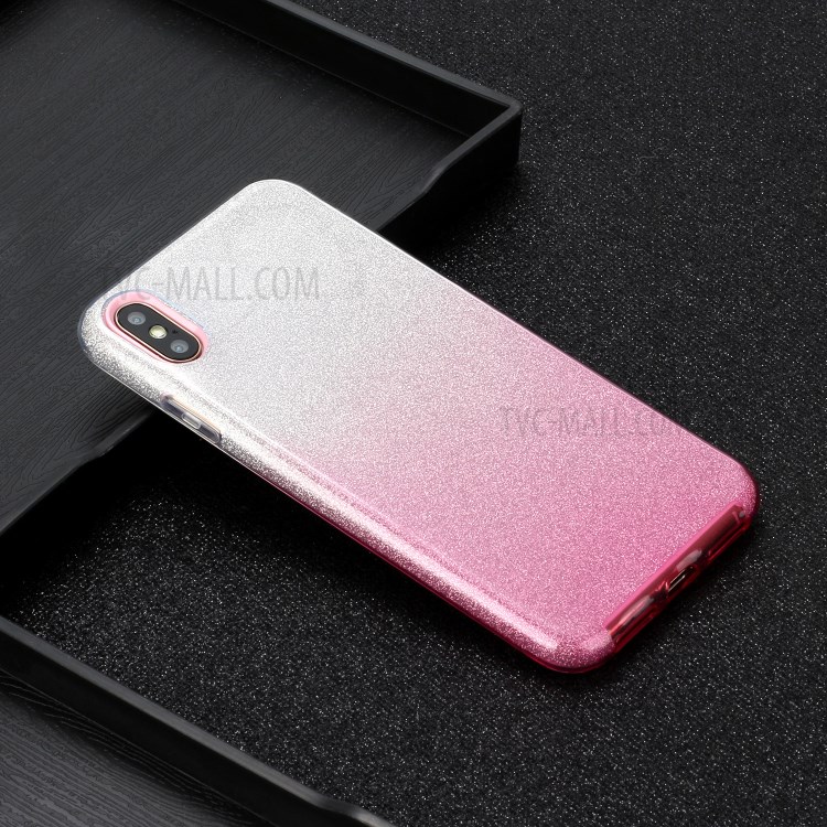 Gradient Color TPU + PC Hybrid Phone Cover Shell for iPhone X / iPhone XS 5.8-inch - Pink-4