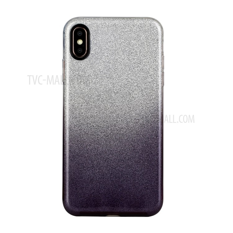 Gradient Color TPU + PC Hybrid Phone Cover Shell for iPhone X / iPhone XS 5.8-inch - Black-1