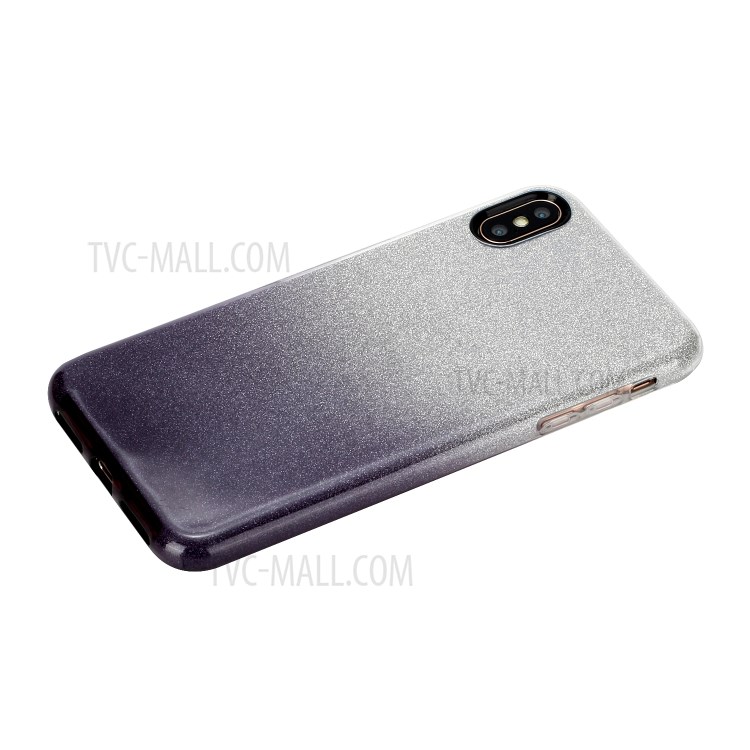 Gradient Color TPU + PC Hybrid Phone Cover Shell for iPhone X / iPhone XS 5.8-inch - Black-2