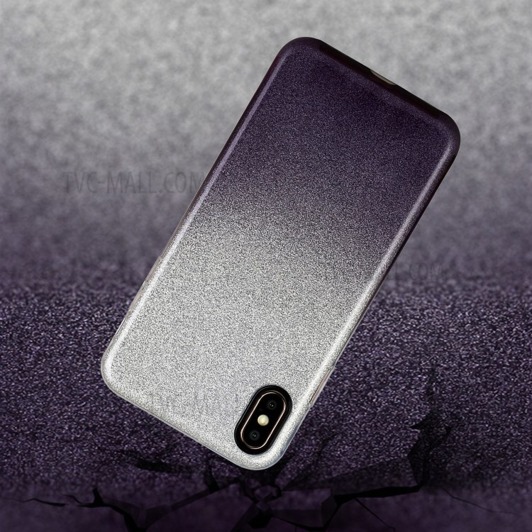 Gradient Color TPU + PC Hybrid Phone Cover Shell for iPhone X / iPhone XS 5.8-inch - Black-3