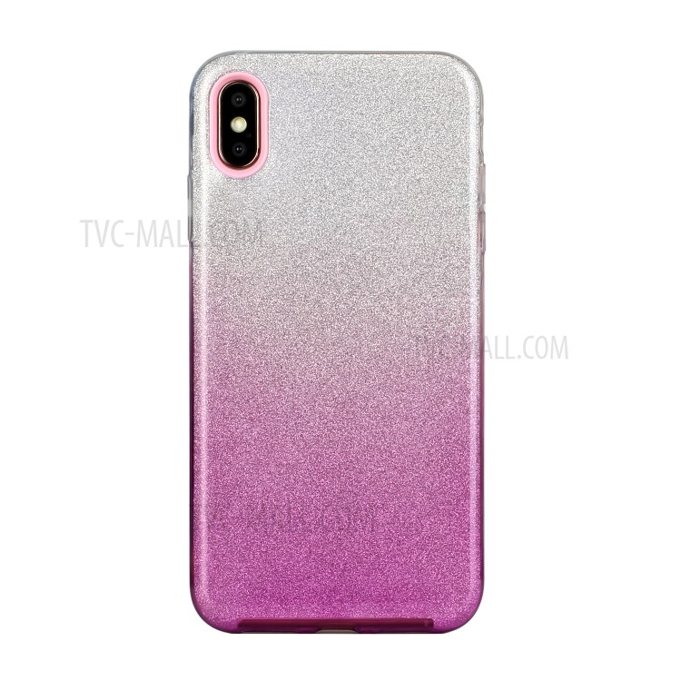 Gradient Color TPU + PC Hybrid Phone Cover Shell for iPhone X / iPhone XS 5.8-inch - Purple-1
