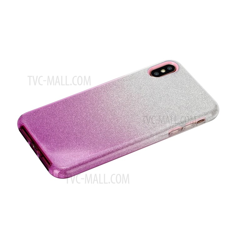 Gradient Color TPU + PC Hybrid Phone Cover Shell for iPhone X / iPhone XS 5.8-inch - Purple-2