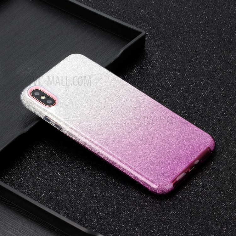 Gradient Color TPU + PC Hybrid Phone Cover Shell for iPhone X / iPhone XS 5.8-inch - Purple-4