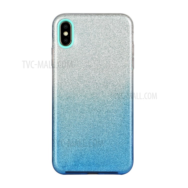 Градиент Цвета ТПУ + PC Гибрид Телефона Крышка Корпуса Для Iphone X / Iphone XS 5,8-дюймовый - Синий-1