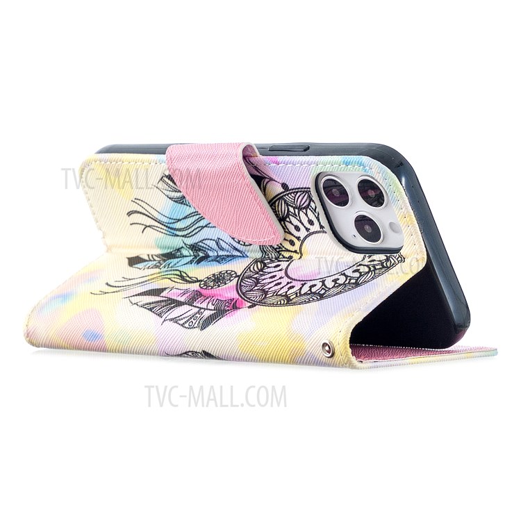 Pattern Printing Leather Wallet Shell for iPhone 12 Pro/12 - Dream Catcher-5